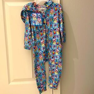 Posh peanut Lisa Frank spotty dotty long sleeve hooded romper French terry BNWT